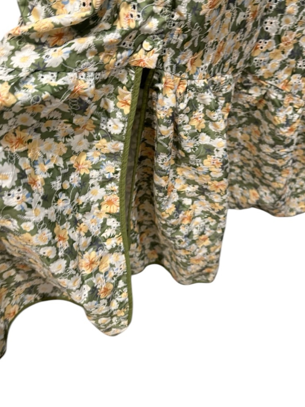 ASTR the Label | Yamila Midi Dress Olive Yellow Floral Eyelet | Medium - Picture 6 of 16